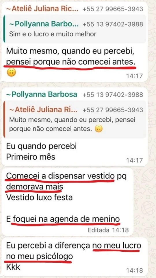 Aluna conta que o lucro com roupa de menino é muito melhor e que pensou por que não começou antes